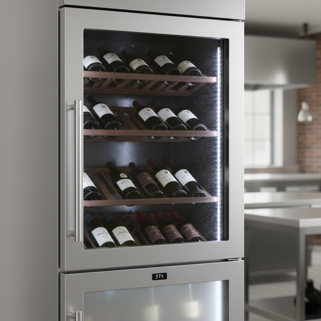 buy single glass door merchandiser detail view close-up