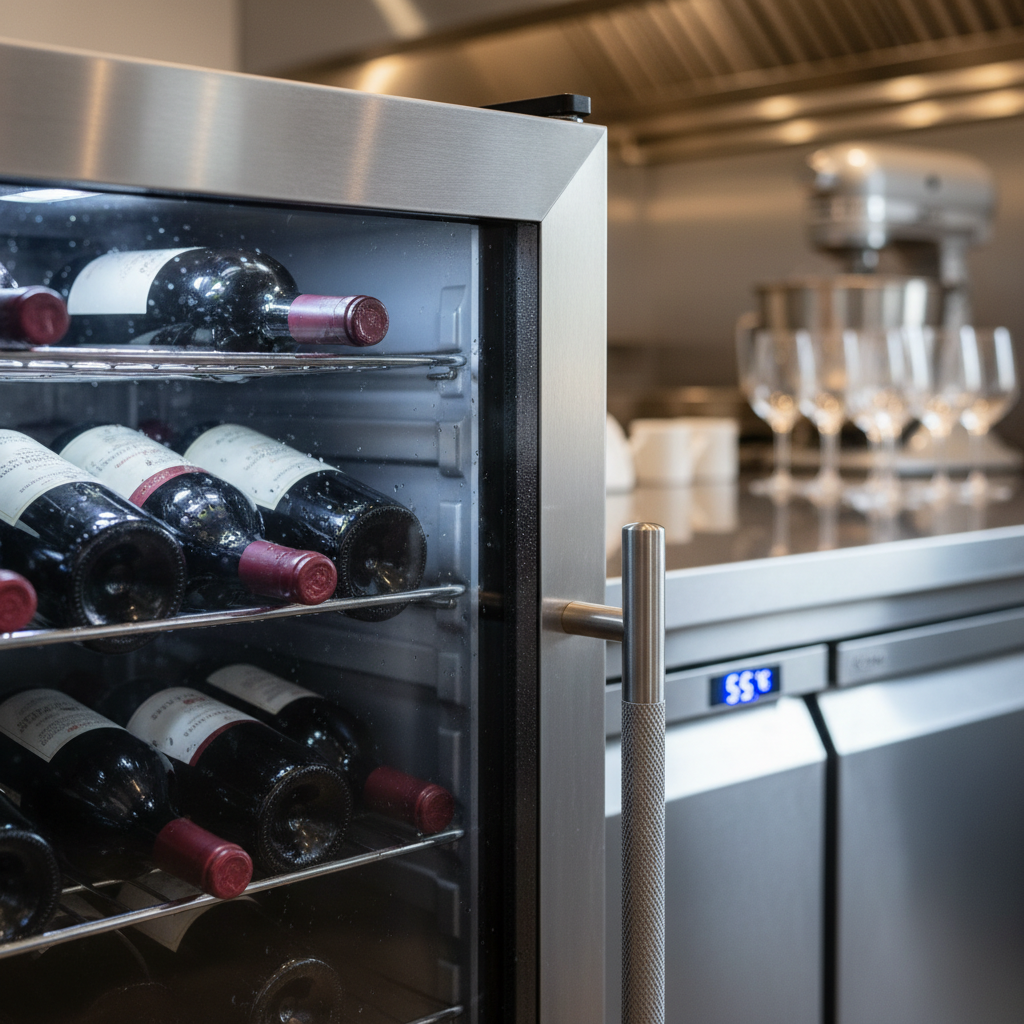 commercial bottle cooler for sale detail view close-up