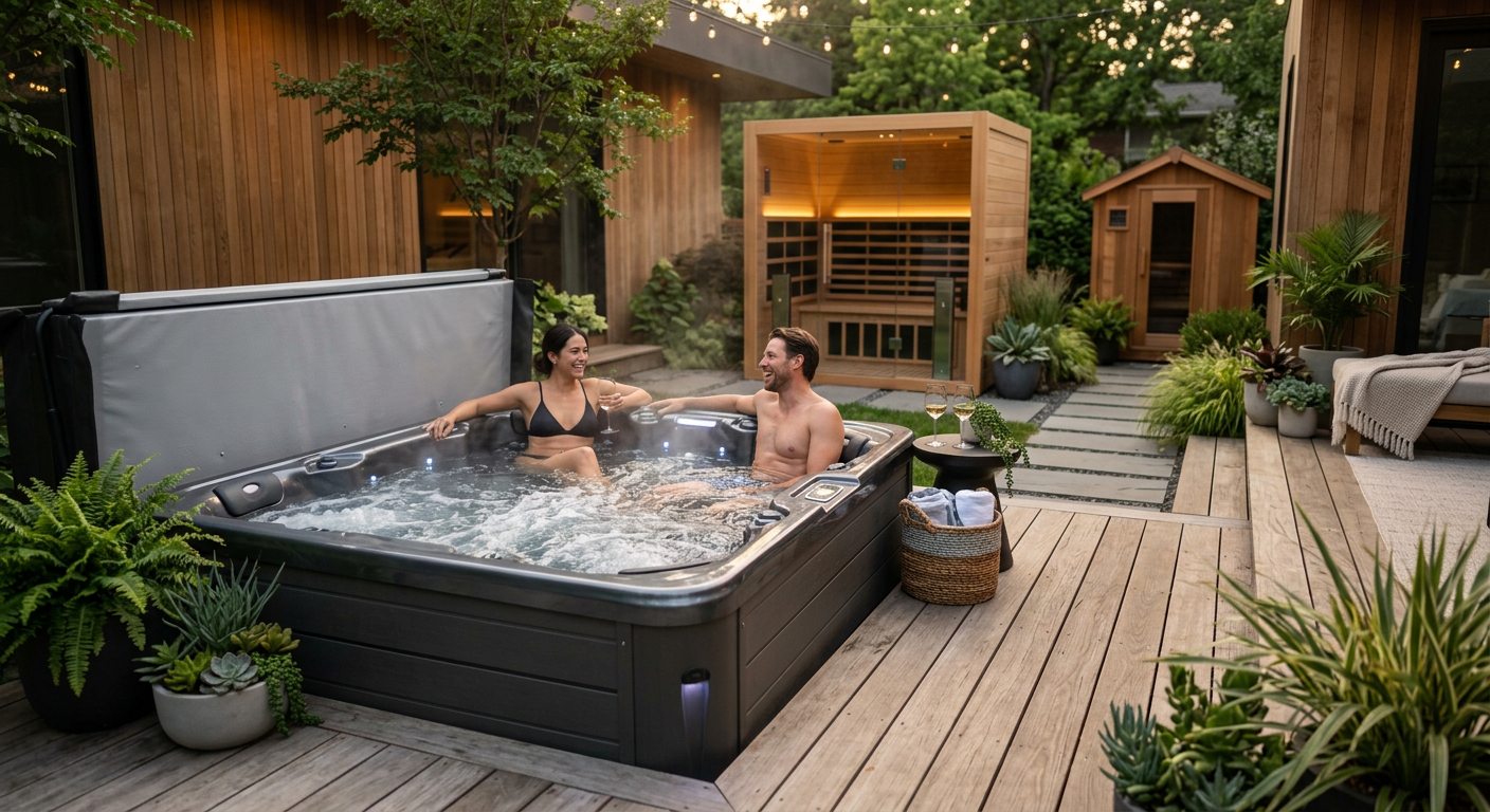 best 2 person hot tub lifestyle photo