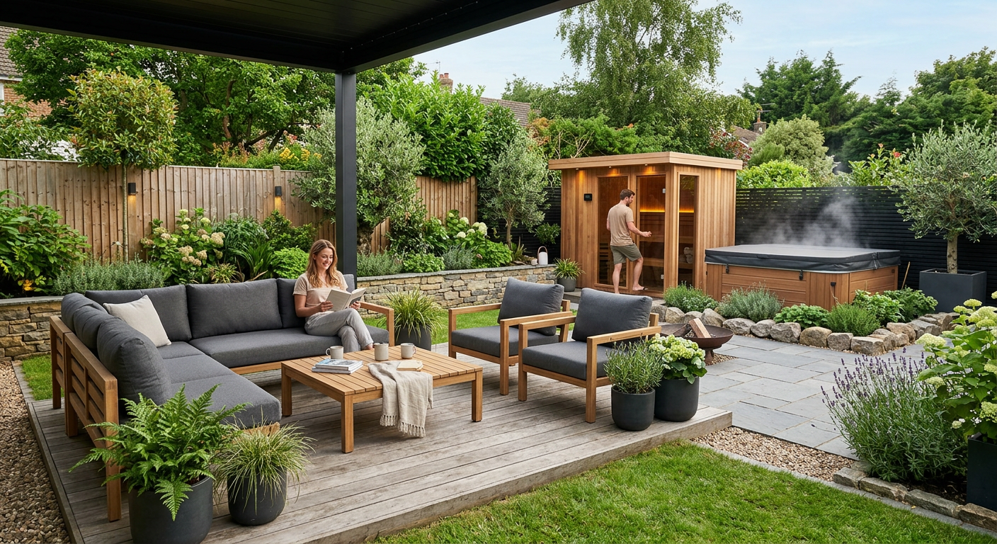 modern garden furniture sets lifestyle photo