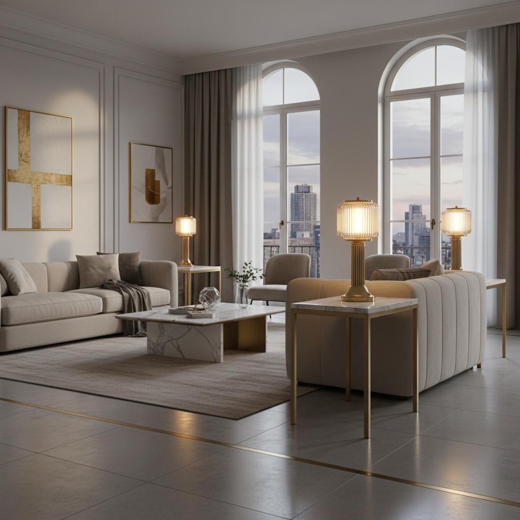 art deco table lamps lifestyle photo