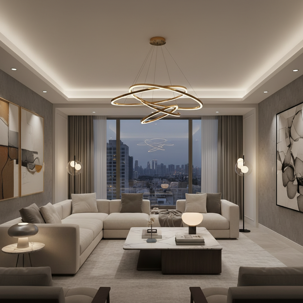 luxury lighting for living room lifestyle photo