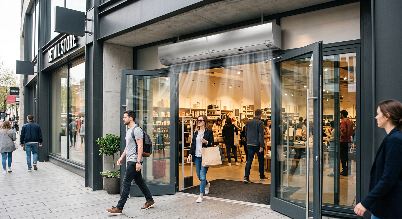 air curtain for retail entrance lifestyle photo