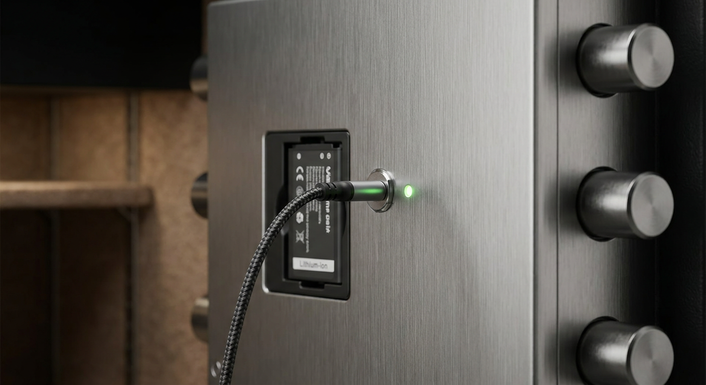 lithium ion battery charging safe detail view close-up