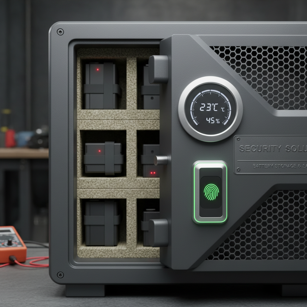 safe battery storage for home detail view close-up