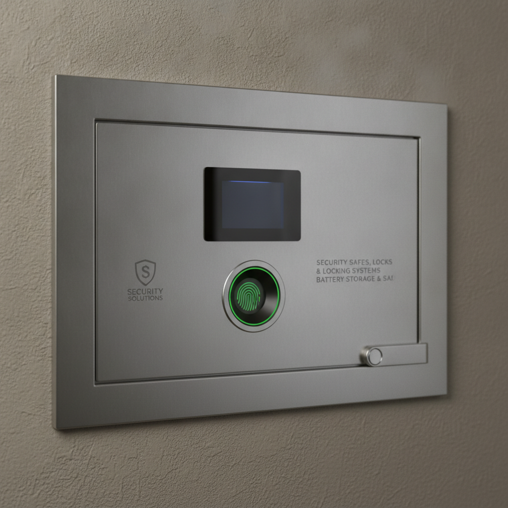 wall safes for documents detail view close-up