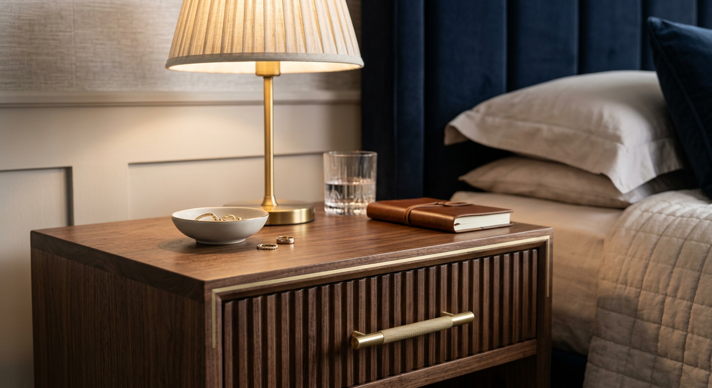 luxury bedside tables uk detail view close-up