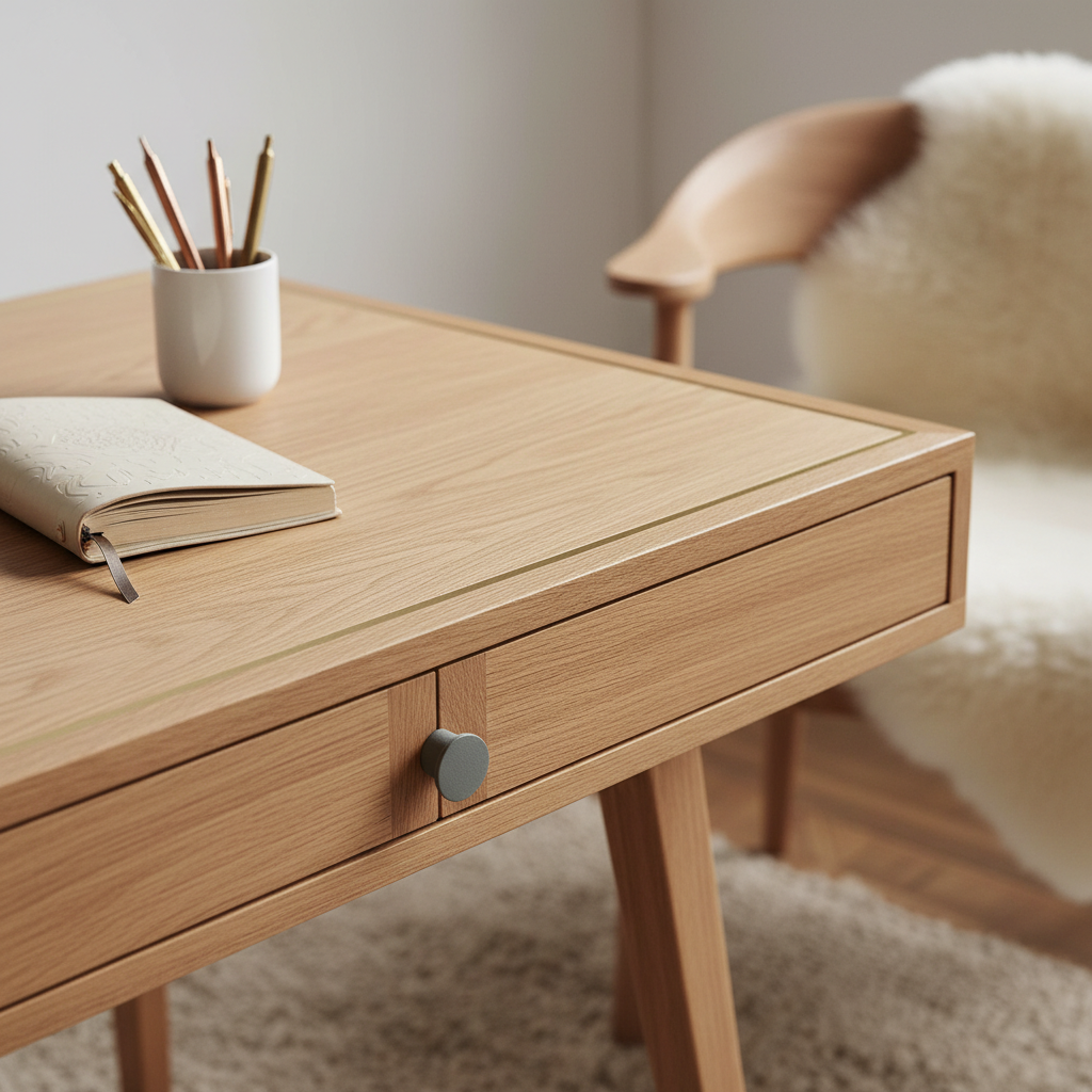 nordic style writing desk uk detail view close-up