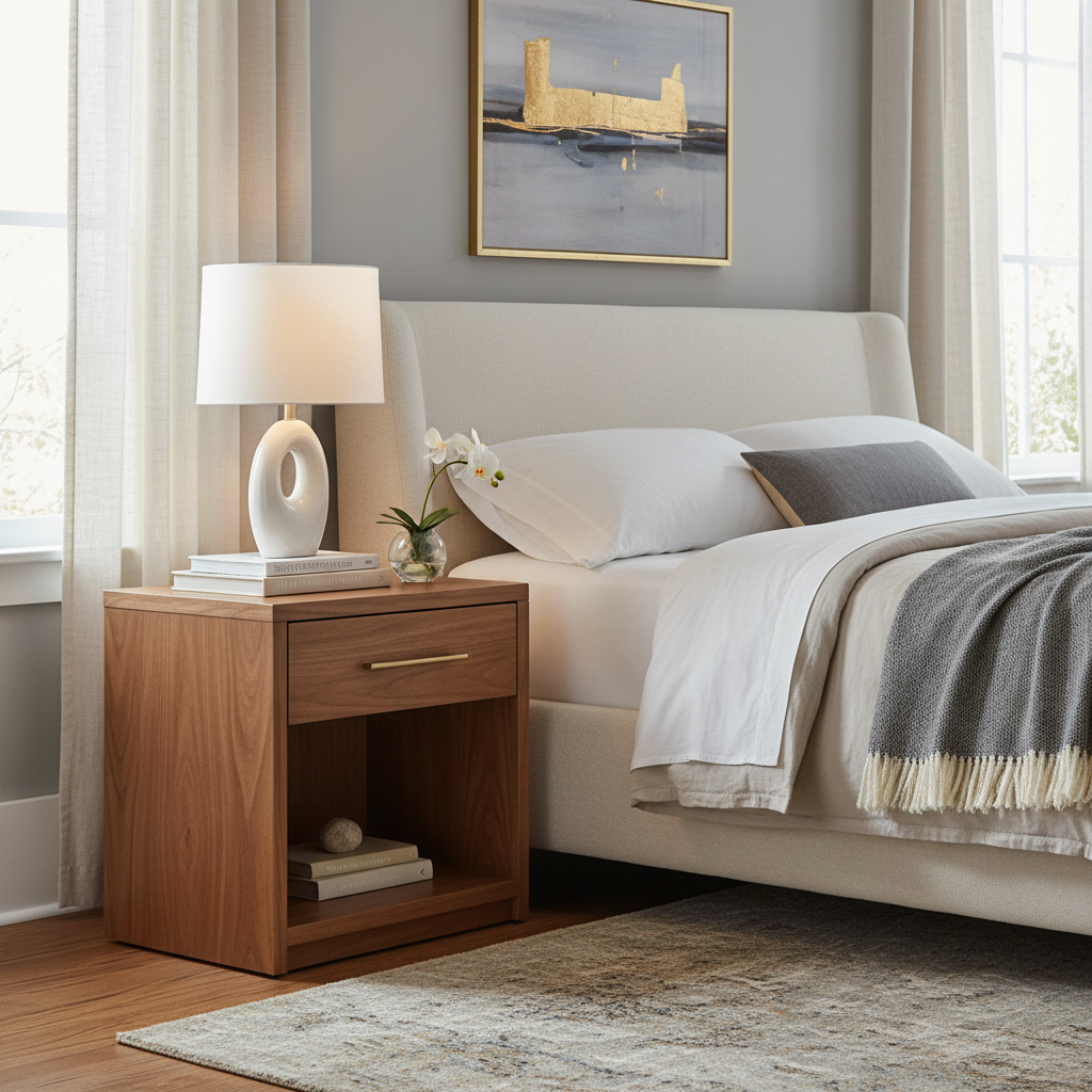 one drawer bedside table lifestyle photo