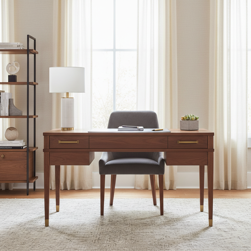 writing desk 2 drawer lifestyle photo