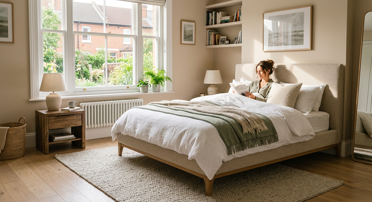 designer bed frames UK lifestyle photo